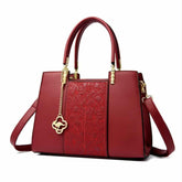 Elegant deep red handbag